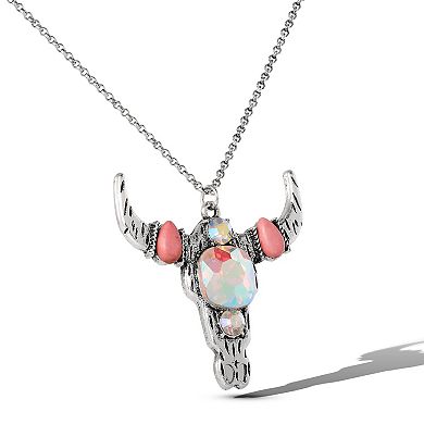 JS Jessica Simpson Layered Southwestern Horn Pendant and Beaded Necklace Set