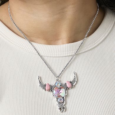 JS Jessica Simpson Layered Southwestern Horn Pendant and Beaded Necklace Set