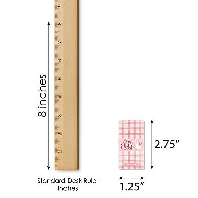 Big Dot of Happiness One Silly Goose Pink Party Mini Candy Bar Wrapper Stickers - 40 Count