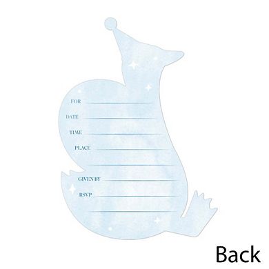 Big Dot of Happiness One Silly Goose Blue Invitations with Envelopes, Fill-In Flat Cards - 12 Ct