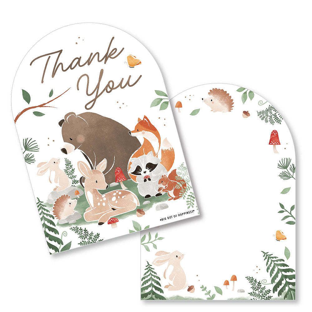 Big Dot of Happiness Woodland Animals Thank You Cards with Envelopes ...