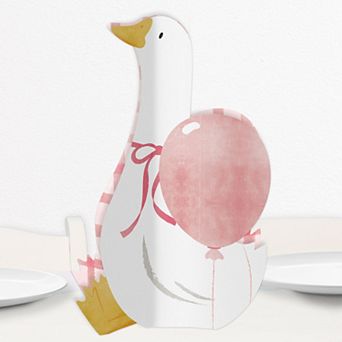 Big Dot of Happiness 3D One Silly Goose Pink Centerpiece Table Decorations - 8 Count