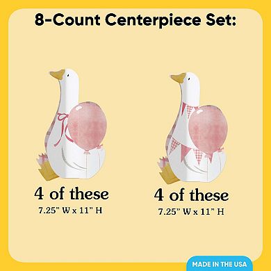 Big Dot of Happiness 3D One Silly Goose Pink Centerpiece Table Decorations - 8 Count