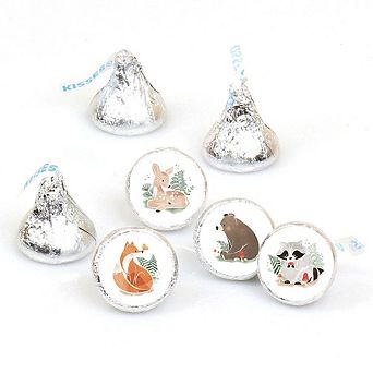 Big Dot of Happiness Mini Woodland Animals Party Stickers, Forest Candy Favors - 1 Sheet of 108