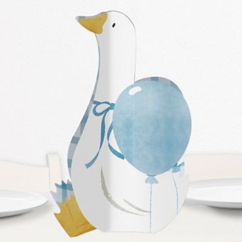 Big Dot of Happiness 3D One Silly Goose Blue Centerpiece Table Decorations - 8 Count