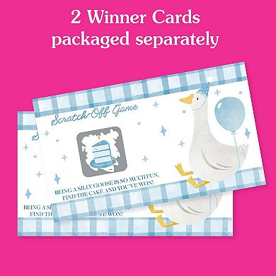 Big Dot of Happiness One Silly Goose Blue Party Game Scratch Off Cards, Fun Activity Game - 22 Count