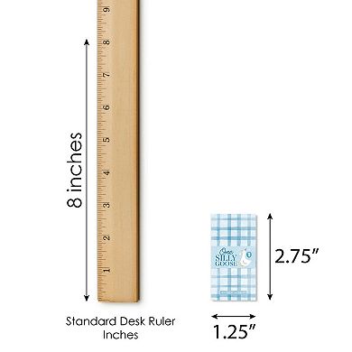 Big Dot of Happiness One Silly Goose Blue Party Mini Candy Bar Wrapper Stickers - 40 Count