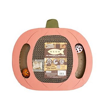Meow Pumpkin Cat Scratcher & Ball Track