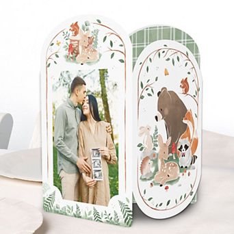 Big Dot of Happiness Woodland Animals Photo Holder Centerpieces, 4x6 Picture Display, 8 ct