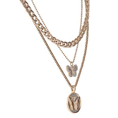 JS Jessica Simpson Layered Coin & Charm Pendant Necklace