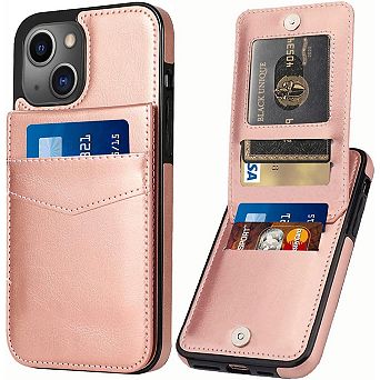 Entronix Slim Leather Wallet Case for iPhone - 6 Slot Card Holder