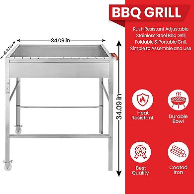 Aramco Bbq Grill & Lid, Large, Stainless Steel