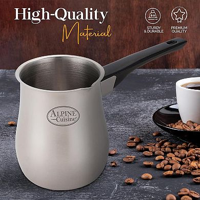 Alpine Cuisine Coffee Warmer 12oz With Heat Resistant Bakelite Handle, Turkish Coffee Maker