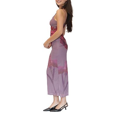 Juniors' madden girl Lace Ruched Midaxi Dress