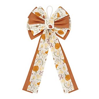 Celebrate Together™ Fall Pumpkin Print Oversized Bow Decor