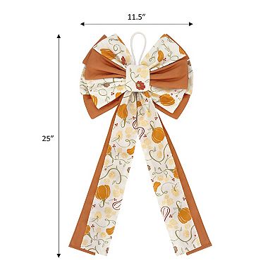 Celebrate Together™ Fall Pumpkin Print Oversized Bow Decor