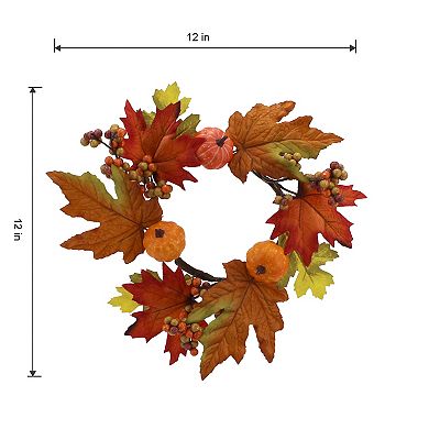 Celebrate Together™ Fall Pumpkin Botanical Mini Artificial Wreath