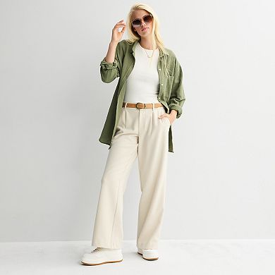 Juniors' SO® Curvy Lowrise Wide Leg Trousers