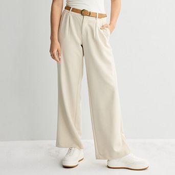 Juniors' SO® Curvy Lowrise Wide Leg Trousers