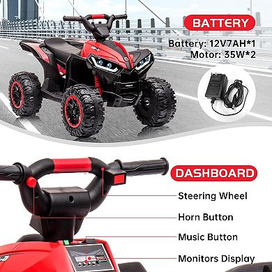 Kids Ride on Car,Electric ATV with Parent Remote Control for 3-8 Years，Toddler Battery Powered car