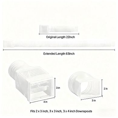 2-Pack Flexible Rain Gutter Downspout Extensions with Screws