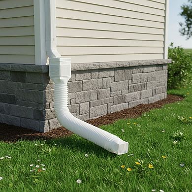 2-Pack Flexible Rain Gutter Downspout Extensions with Screws