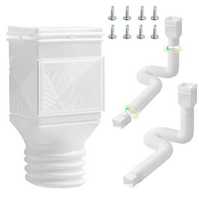 2-Pack Flexible Rain Gutter Downspout Extensions with Screws
