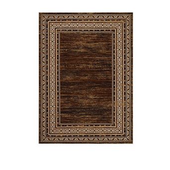 8x10FT Washable Area Rug Solid Border Non Slip Low Pile for Dining Room Living Room