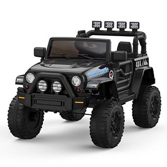 12V Kids Ride on Car, Electric Toy Truck, LED Lights, Music, Safety Belt, for Ages 3-8 Years