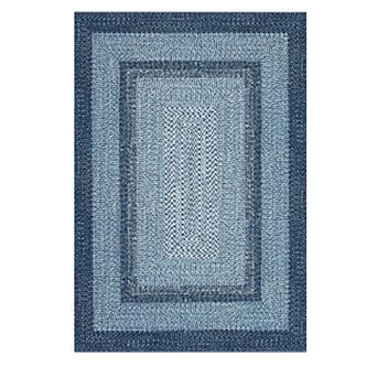 8x10FT Washable Braided Pattern Area Rug Non Slip Low Pile for Dining Room and Living