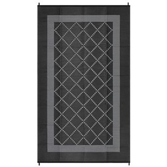 Garvee Geometric Diamond Grid Plastic Straw Woven Outdoor Reversible Rug for Pool Outdoor Adventure