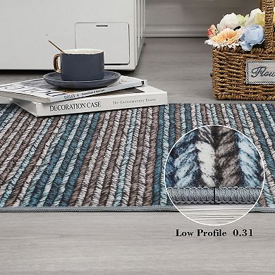 Washable Area Rugs for Living Room Modern Rugs for Bedroom Printed Braid Soft Carpet