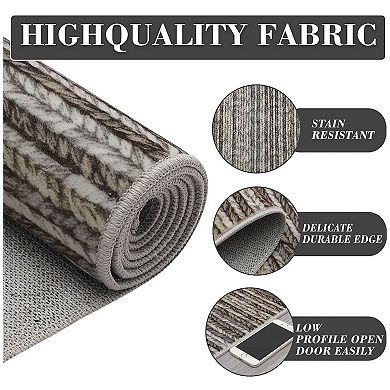 Washable Area Rugs for Living Room Modern Rugs for Bedroom Printed Braid Soft Carpet