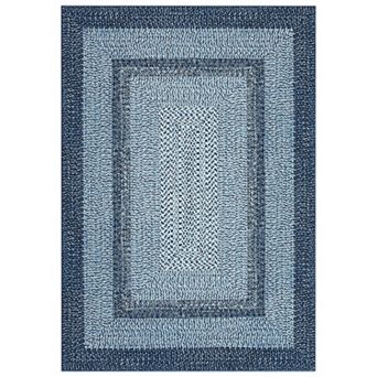 Rug Braided Print Washable Rug Large for Living Room, Non Slip Farmhouse Rustic Floor Carpet