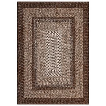 Rug Braided Print Washable Rug Large for Living Room, Non Slip Farmhouse Rustic Floor Carpet