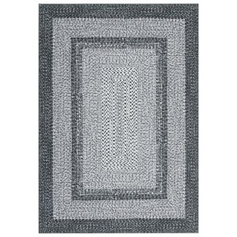 Rug Braided Print Washable Rug Large for Living Room, Non Slip Farmhouse Rustic Floor Carpet