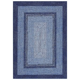 Rug Braided Print Washable Rug Large for Living Room, Non Slip Farmhouse Rustic Floor Carpet