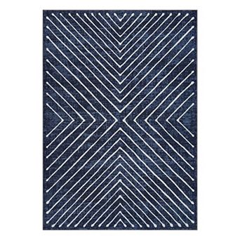 Washable Low-Pile Modern Rug - Non-Slip, Stain-Resistant for Living Room, Bedroom, Entryway, Dining