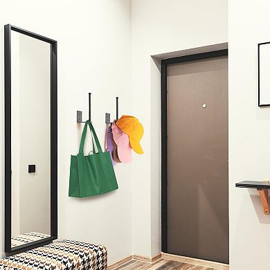 2-Pack Wall-Mount Hat Rack Organizer for Baseball Caps, Black