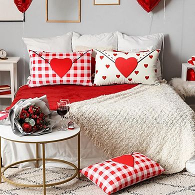 Set of 2 Valentine Envelope Pillow Covers 12x20