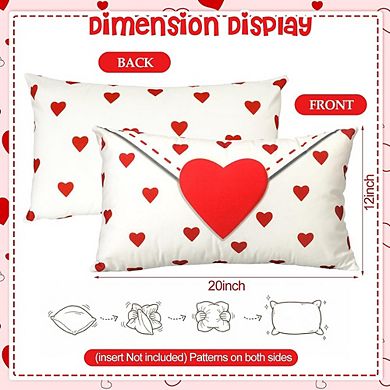 Set of 2 Valentine Envelope Pillow Covers 12x20