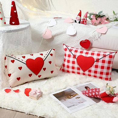 Set of 2 Valentine Envelope Pillow Covers 12x20