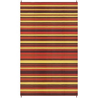 Garvee Geometric Reversible Waterproof Outdoor Rug with Iridescent Stripes for Pool & Travel Beach
