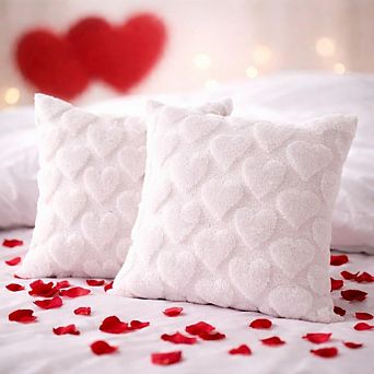 Valentine Heart Pillow Covers 18x18 Set of 2