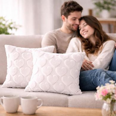 Valentine Heart Pillow Covers 18x18 Set of 2