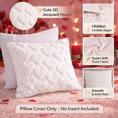 Valentine Heart Pillow Covers 18x18 Set of 2