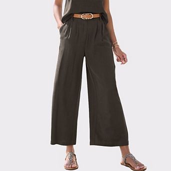 Lascana Women's Wide Leg Linen Pants