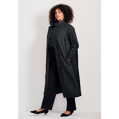 Avenue Women's Plus Size Funnel Neck Long Coat