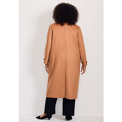 Avenue Women's Plus Size Funnel Neck Long Coat