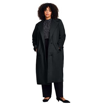 Avenue Women's Plus Size Funnel Neck Long Coat